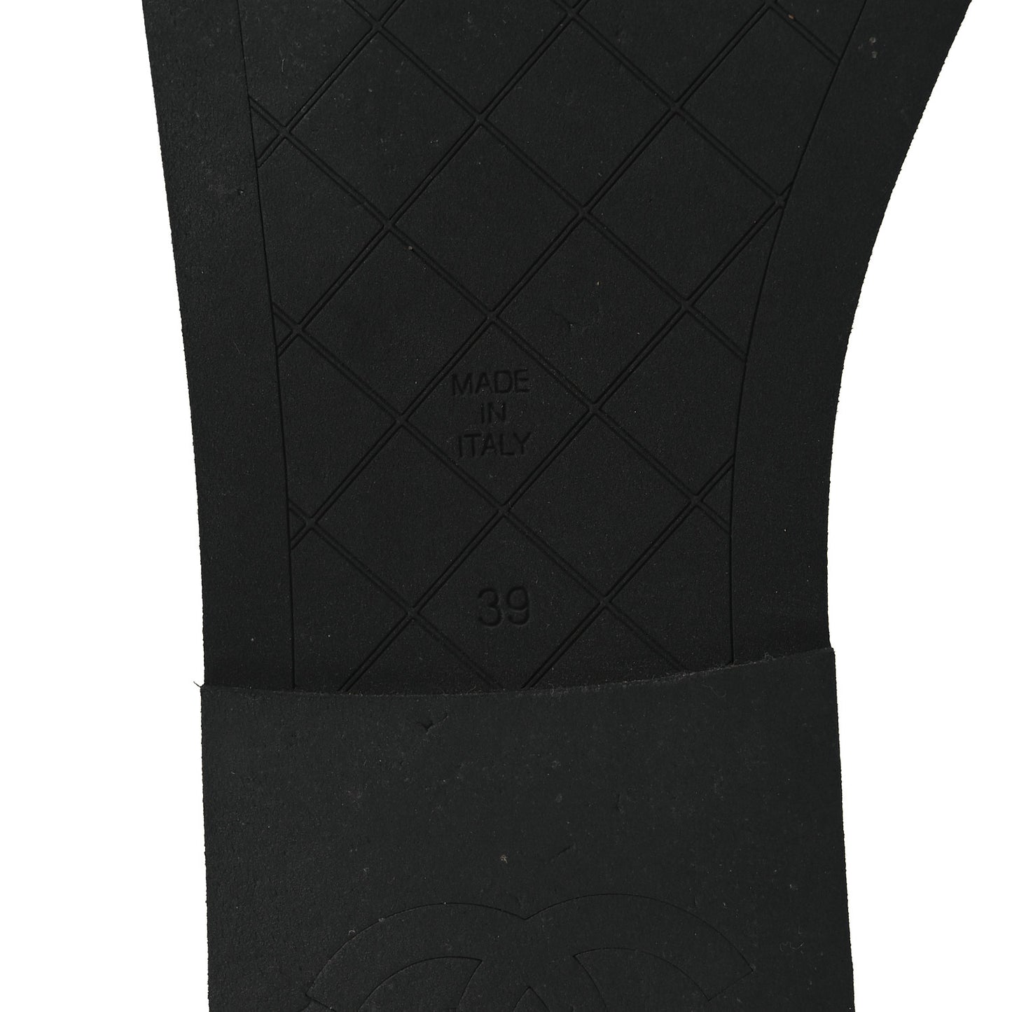 Lambskin Quilted Textured CC Mules Sandals 39 Black