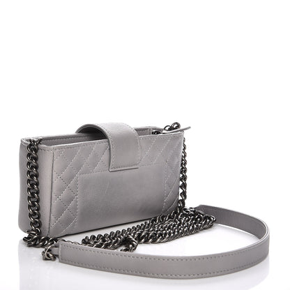 Chanel Calfskin Boy Reverso Mini Pochette Grey 3 of 8