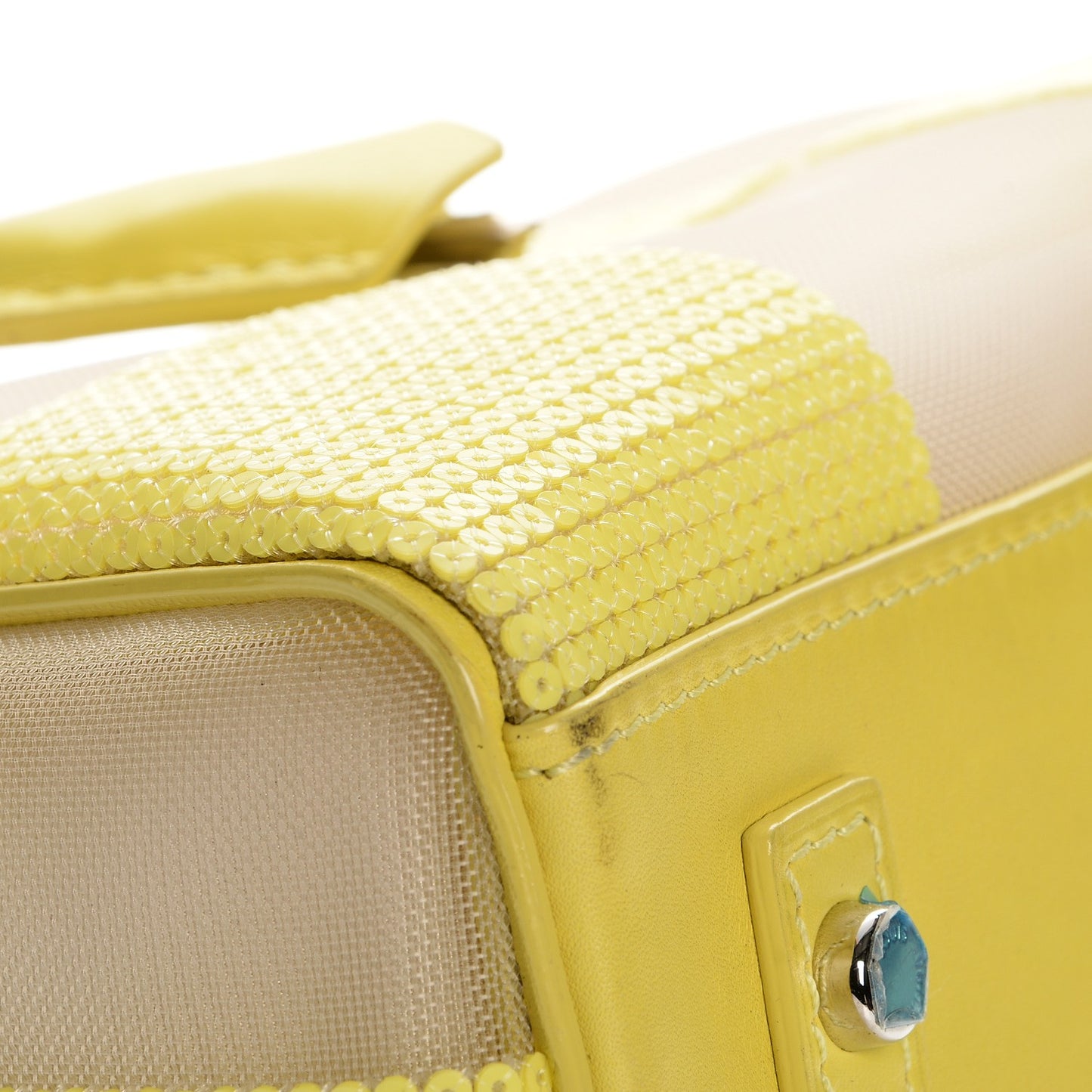 Damier Optic Mesh Sequins Cube Speedy Yellow