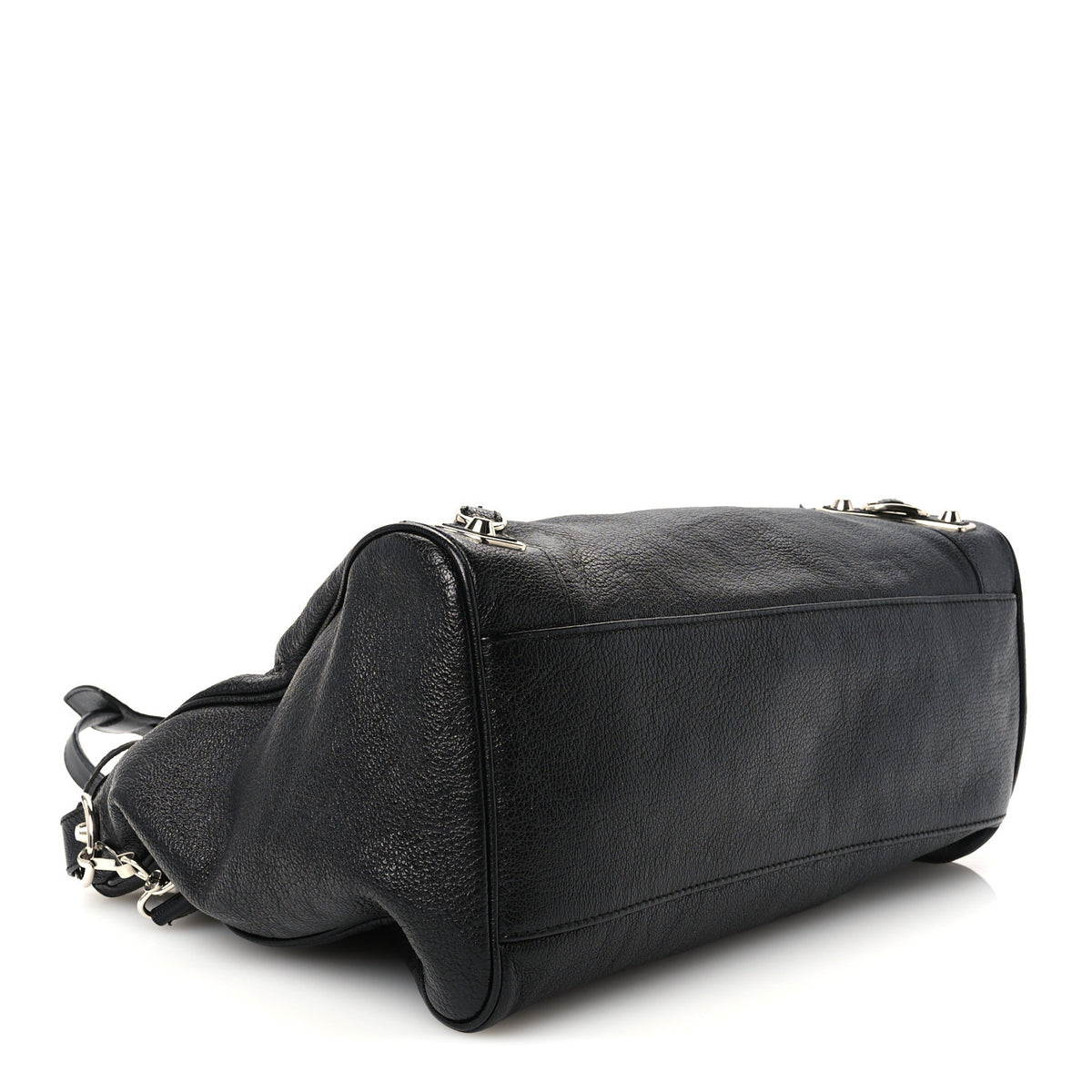 Chevre Silver Metallic Edge Hardware Velo Black
