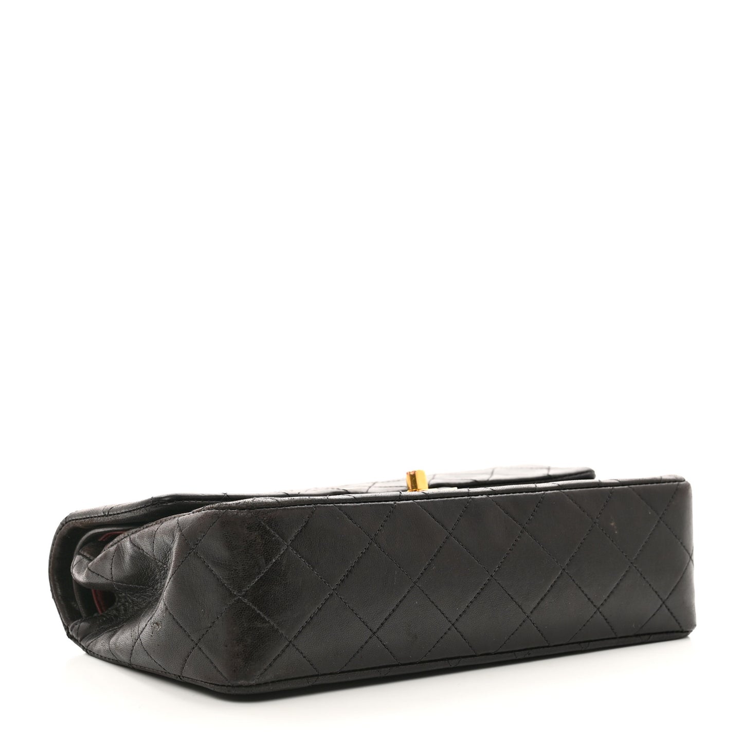 Lambskin Quilted Small Double Flap Dark Brown
