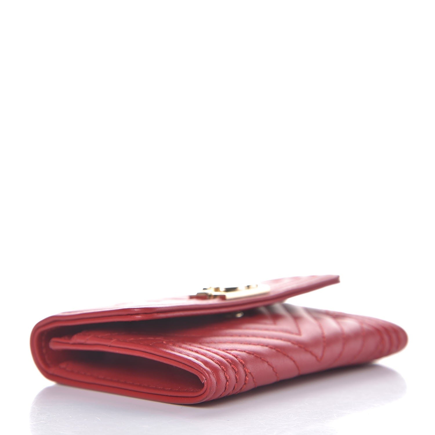 Chanel Calfskin Chevron Quilted Boy Card Holder Wallet Red 4 of 9