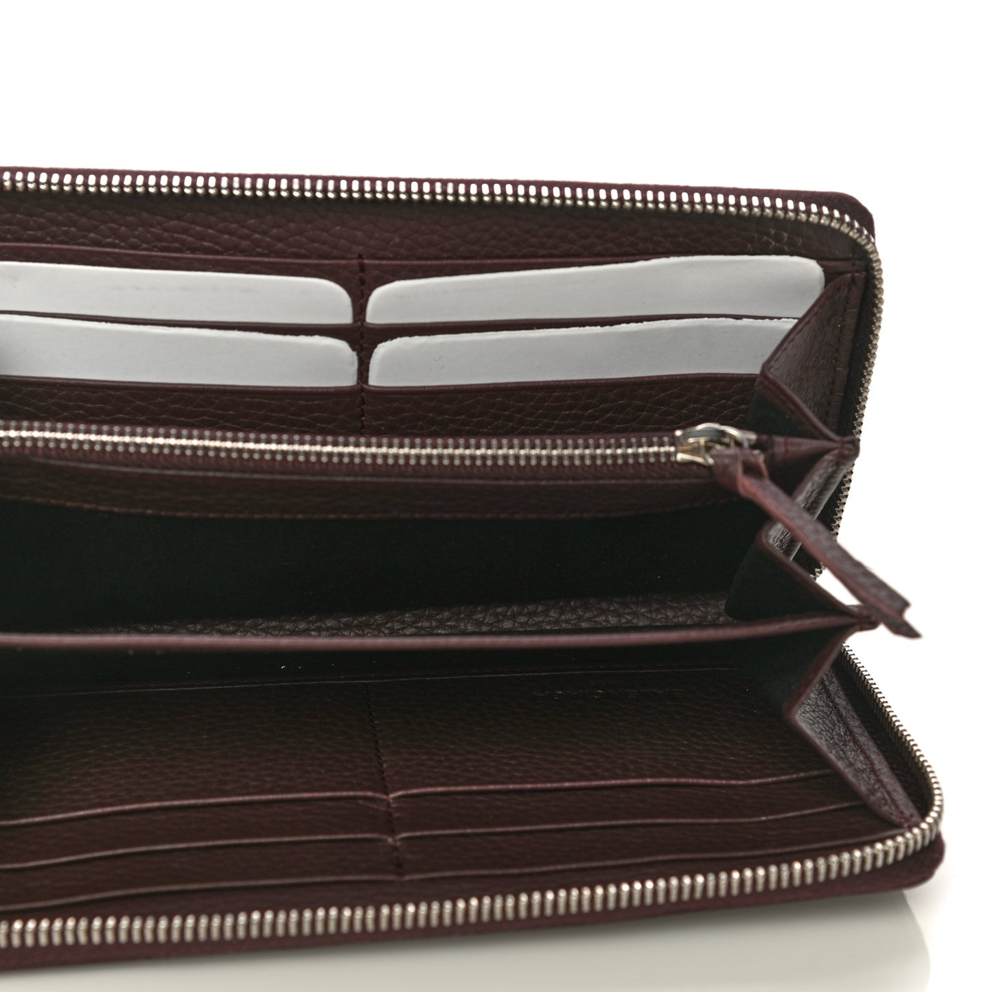 Veau Grana Perforated Blackout Hardware Continental Zip Around Wallet Rouge Acajou