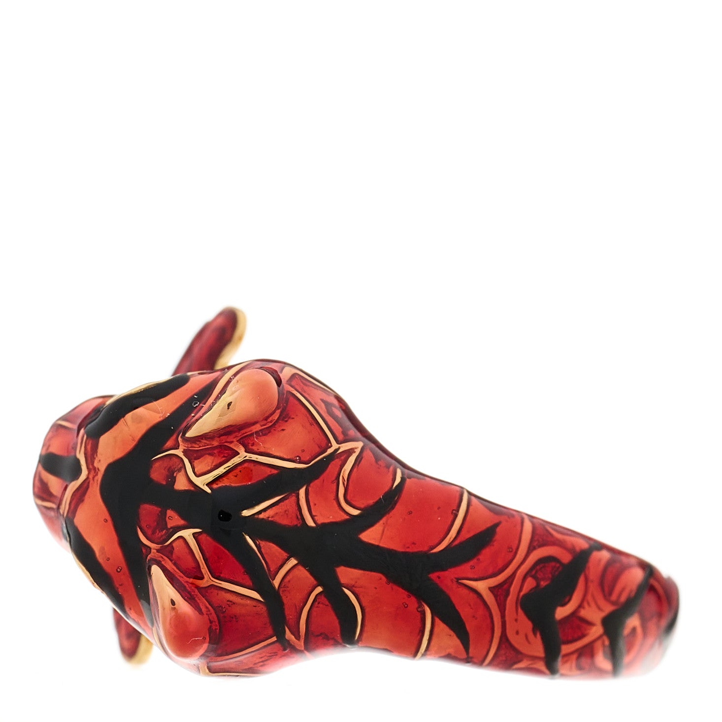 Gucci 18K Yellow Gold Diamond Enamel Le Marche Des Merveilles Tiger Head Ring 53 6.25 Red 3 of 9