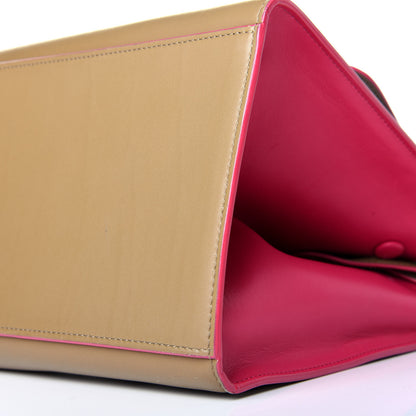 Celine Smooth Calfskin Small Bi-Color Trapeze Taupe Fuchsia 9 of 11
