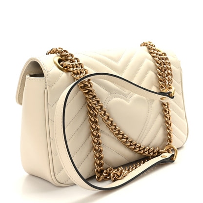 Gucci Calfskin Matelasse Small GG Marmont Shoulder Bag White 2 of 8