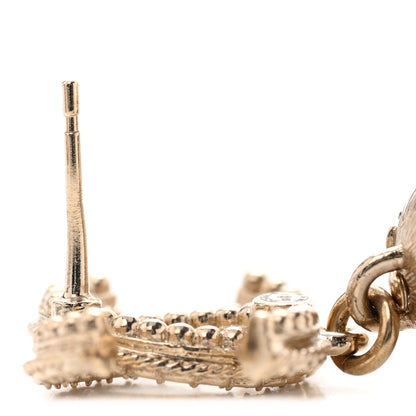 Chanel CC Chain Tassel Drop Earrings Light Gold 5 of 6