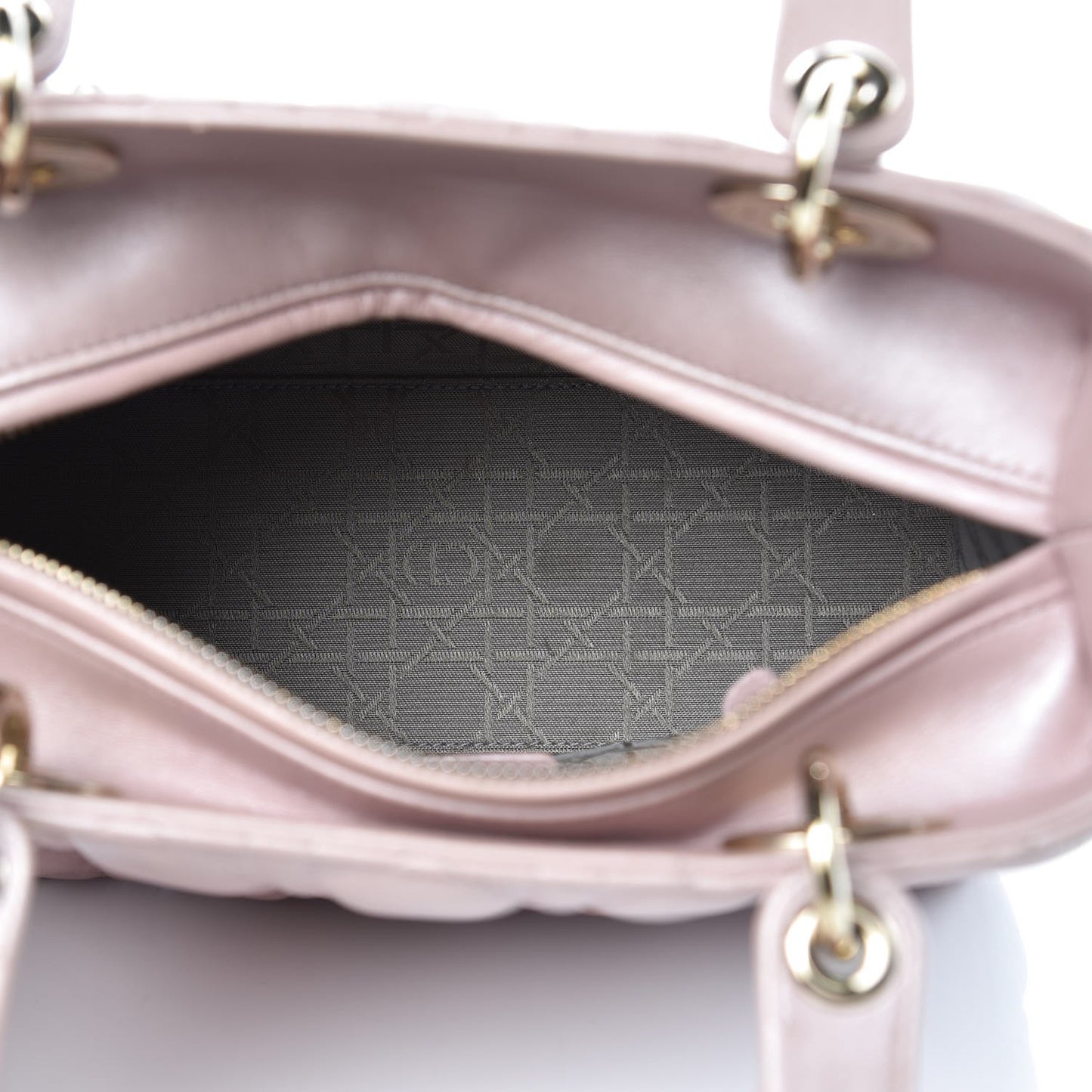 Pearly Lambskin Cannage Medium Lady Dior Lotus