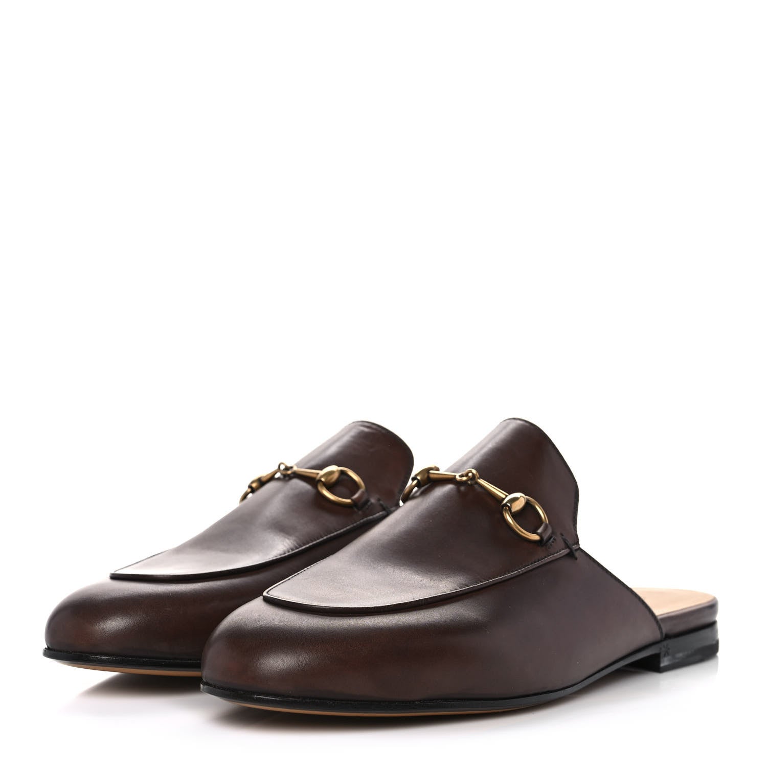 Gucci Calfskin Womens Princetown Slippers 38.5 Brown 3 of 8