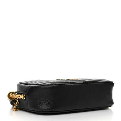 Saint Laurent Grain De Poudre Matelasse Monogram Mini Lou Camera Bag Black 4 of 11