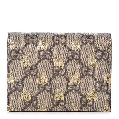 Gucci GG Supreme Monogram Bee Print Card Case 1 of 8