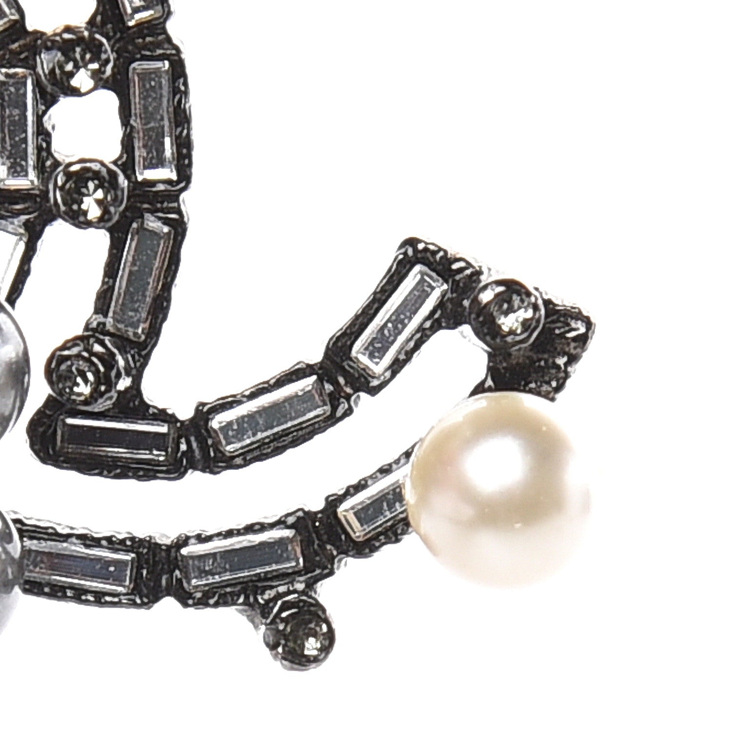 Chanel Baguette Pearl Bead CC Necklace Black 6 of 6