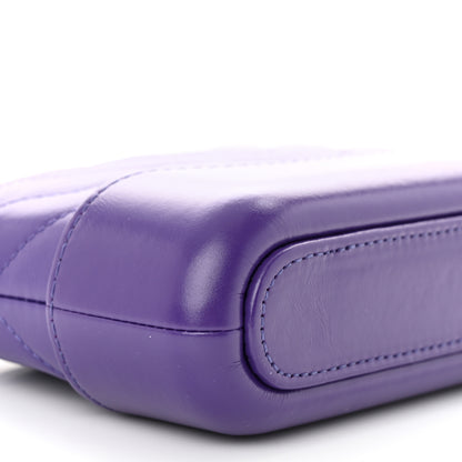 Chanel Aged Calfskin Quilted Small Gabrielle Clutch With Chain Purple 9 of 11
