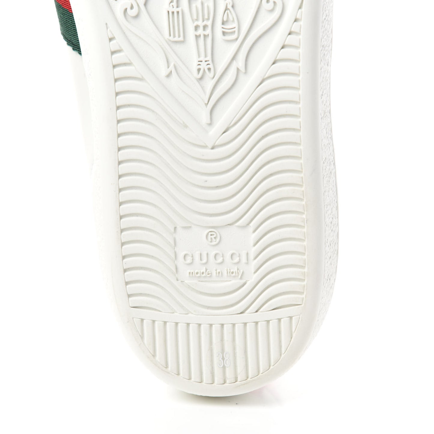 Calfskin Ayers Bee Embroidered Womens Ace Sneakers 38 White Green