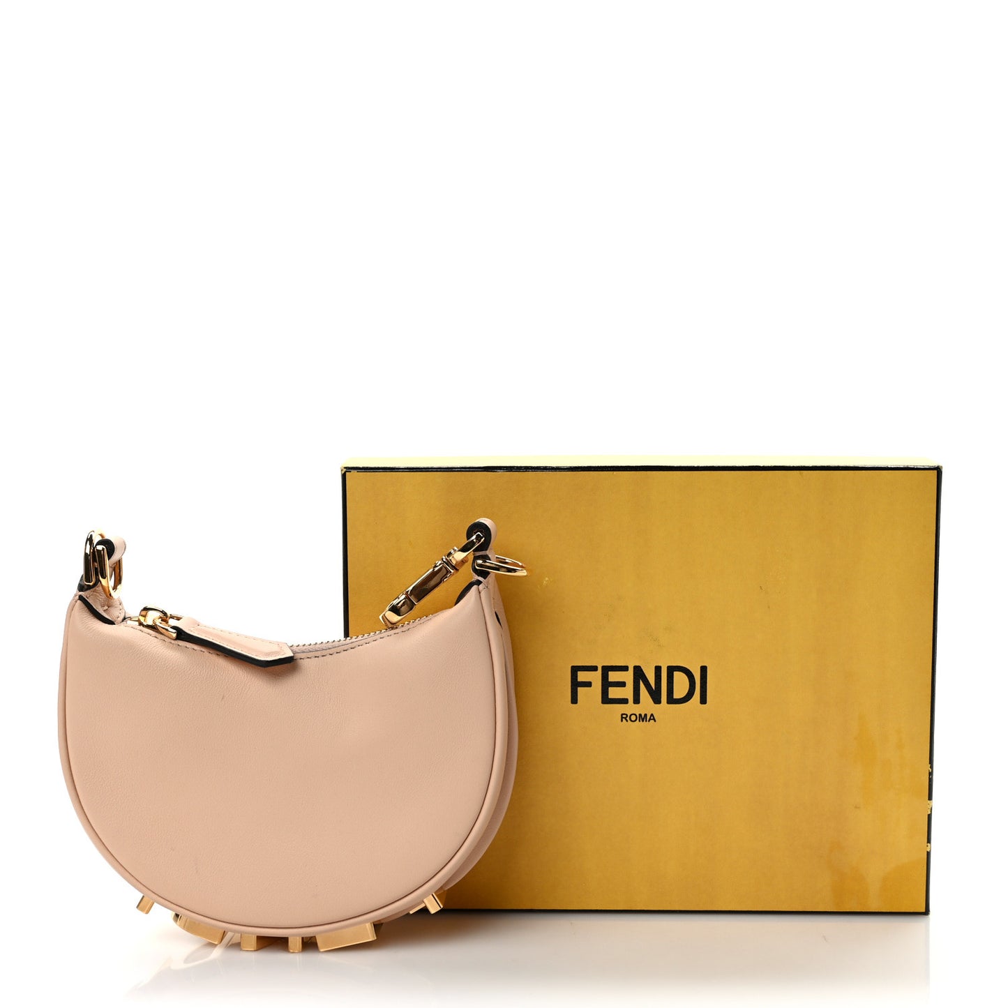 Vitello Grace Matte Nano Fendigraphy Hobo Charm Light Rose