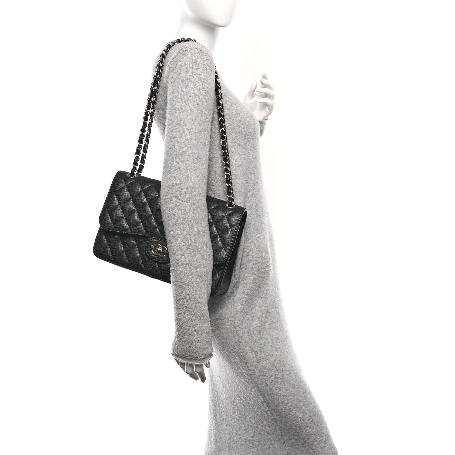 Chanel Caviar Quilted Jumbo Double Flap Black 2 of 10
