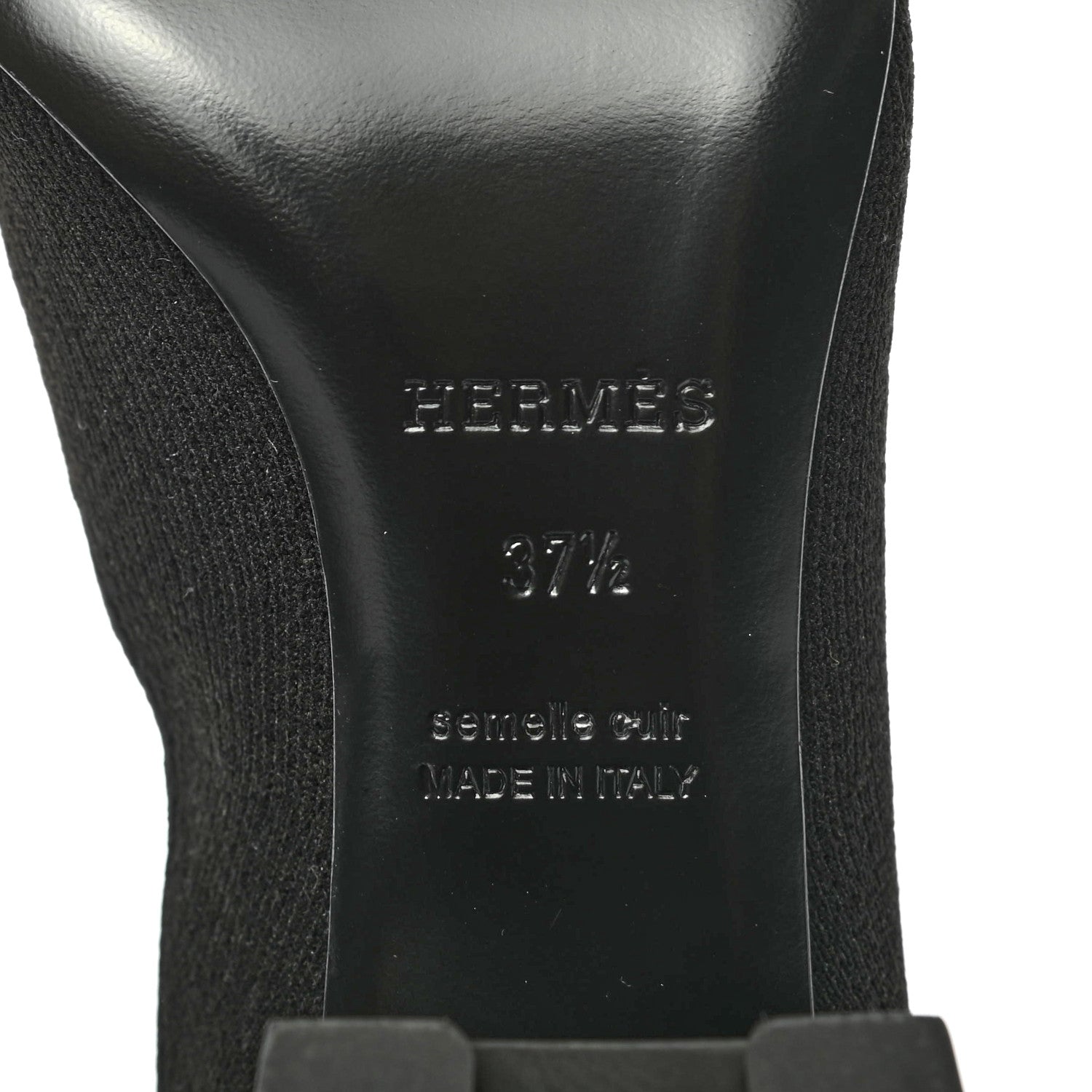 Hermes Knit Calfskin Volver Ankle Boots 37.5 Black 6 of 8