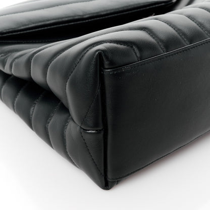Saint Laurent Calfskin Y Quilted Monogram Monochrome Medium Loulou Chain Satchel Black 10 of 12