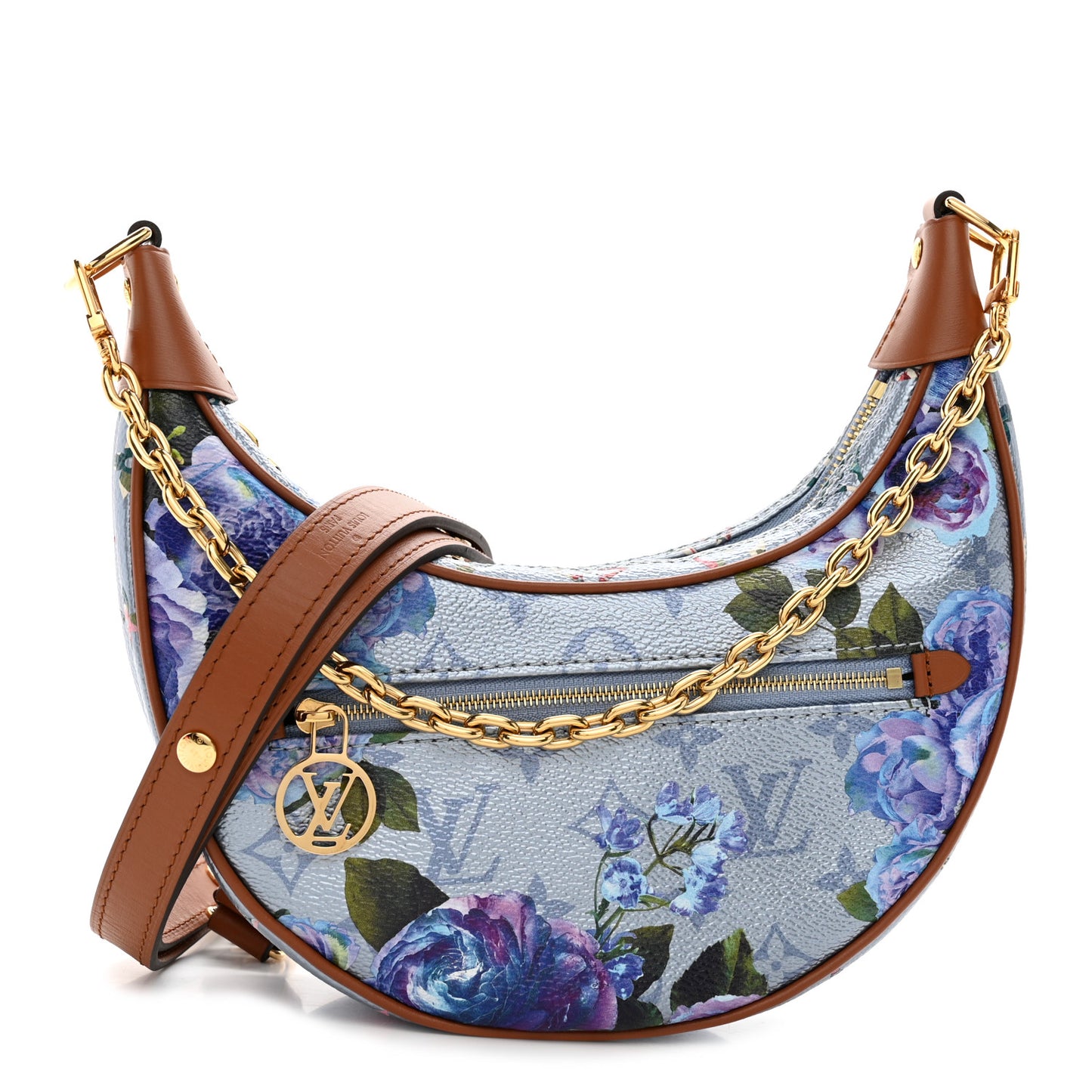 Metallic Monogram LV Garden Loop PM Blue