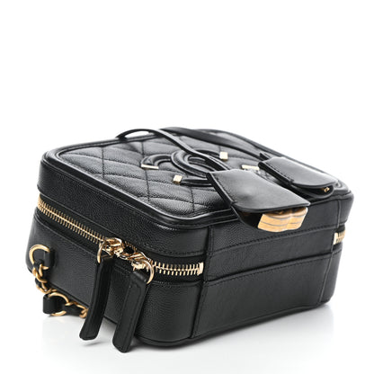 Chanel Caviar Quilted Small CC Filigree Vanity Case Black 4 of 9