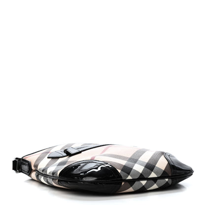Burberry Patent Nova Check Dryden Crossbody Bag Black 3 of 5