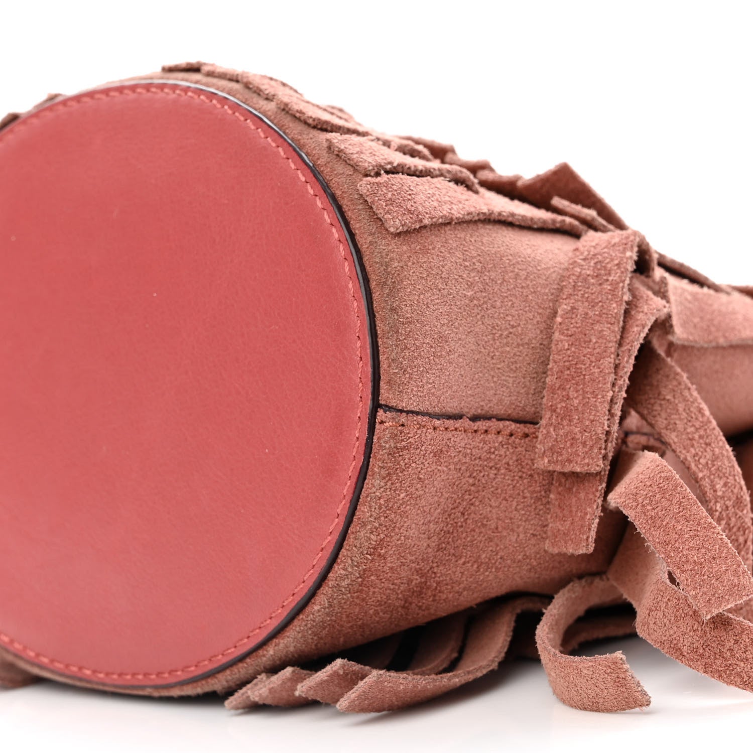 Burberry Suede Fringe Mini Bucket Bag Russet Pink 11 of 13