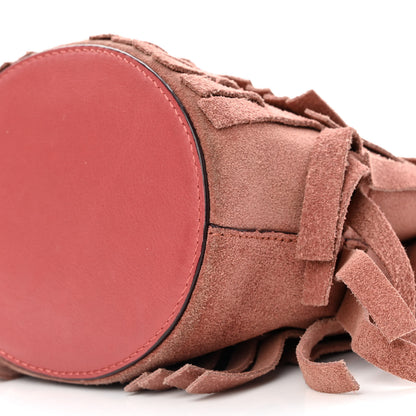 Burberry Suede Fringe Mini Bucket Bag Russet Pink 11 of 13
