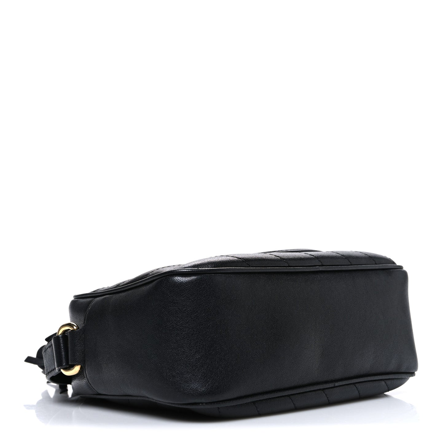 Sakai Be Green Calfskin Diagonal Stitched Small Blondie Shoulder Bag Black