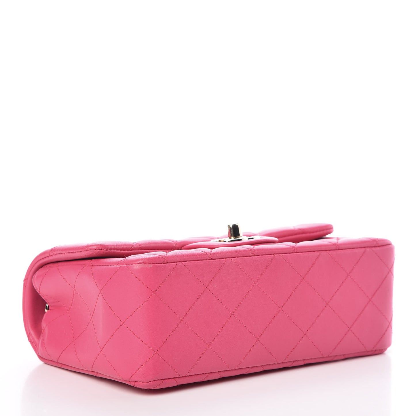 Lambskin Quilted Mini Rectangular Flap Dark Pink
