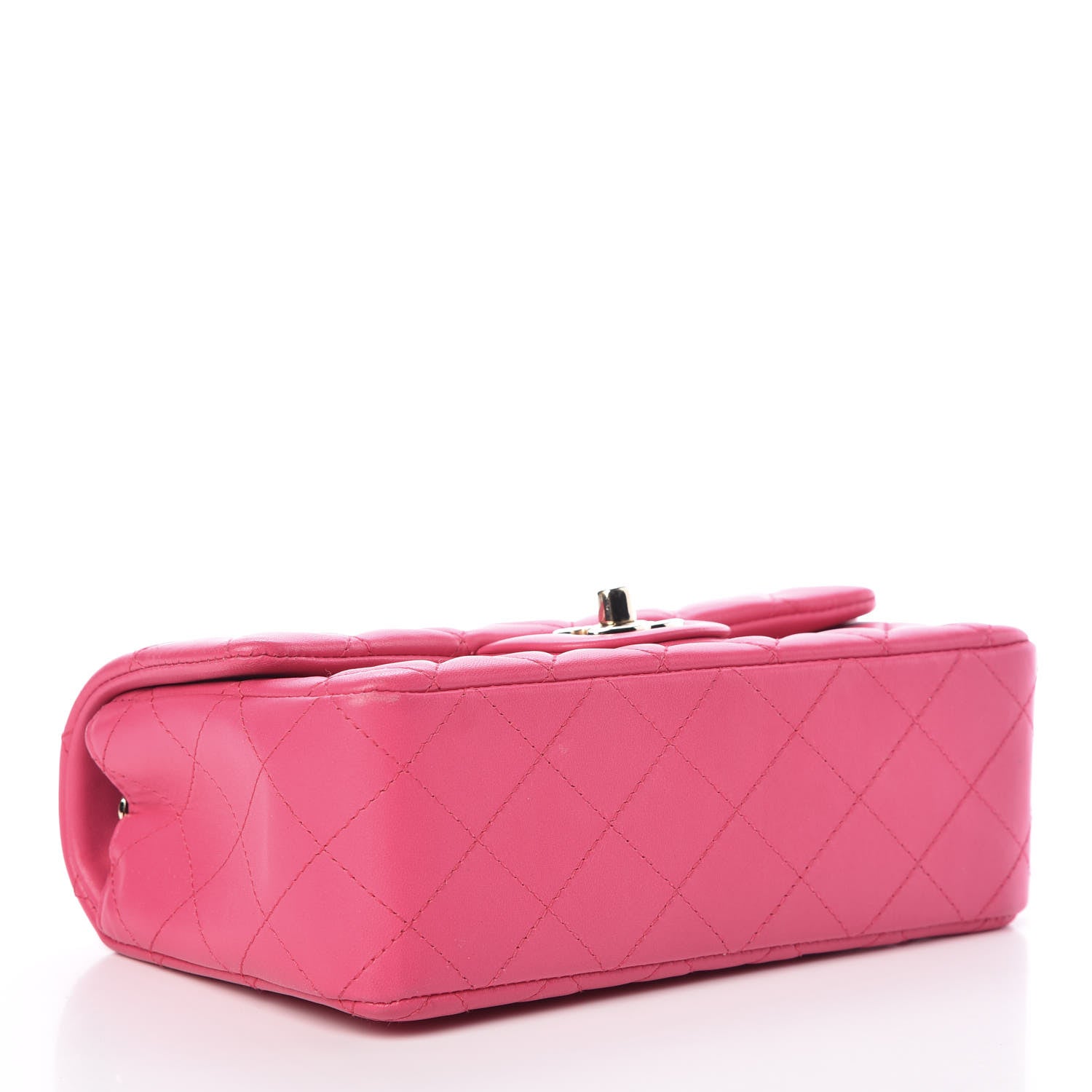 Chanel Lambskin Quilted Mini Rectangular Flap Dark Pink 4 of 11