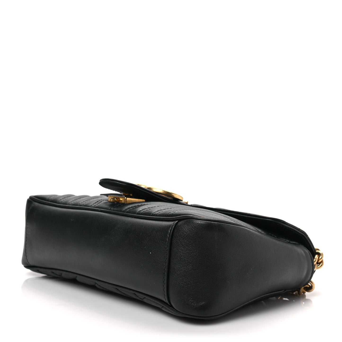 Calfskin Matelasse Small GG Marmont Shoulder Bag Black