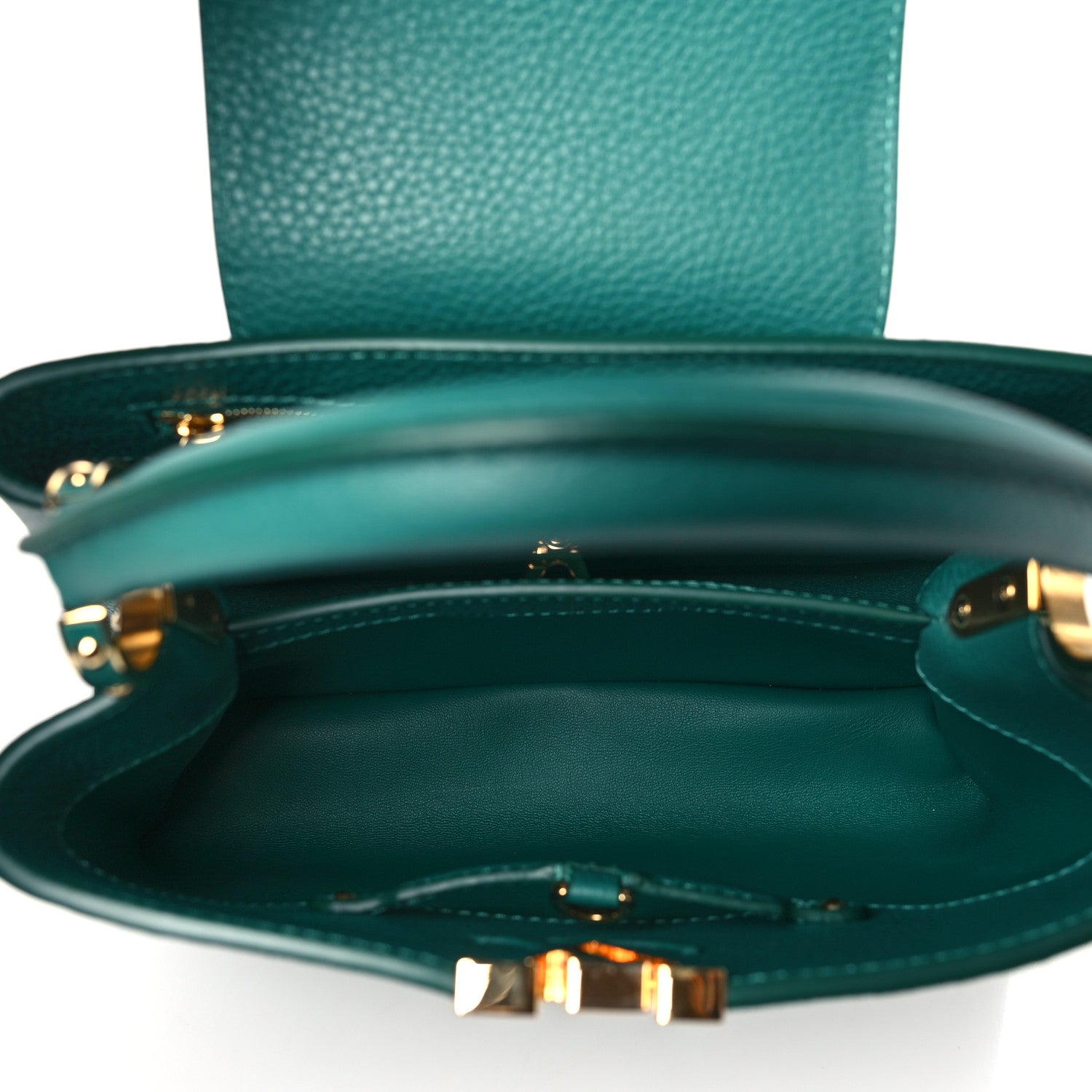 Louis Vuitton Taurillon Capucines BB Emerald 5 of 9