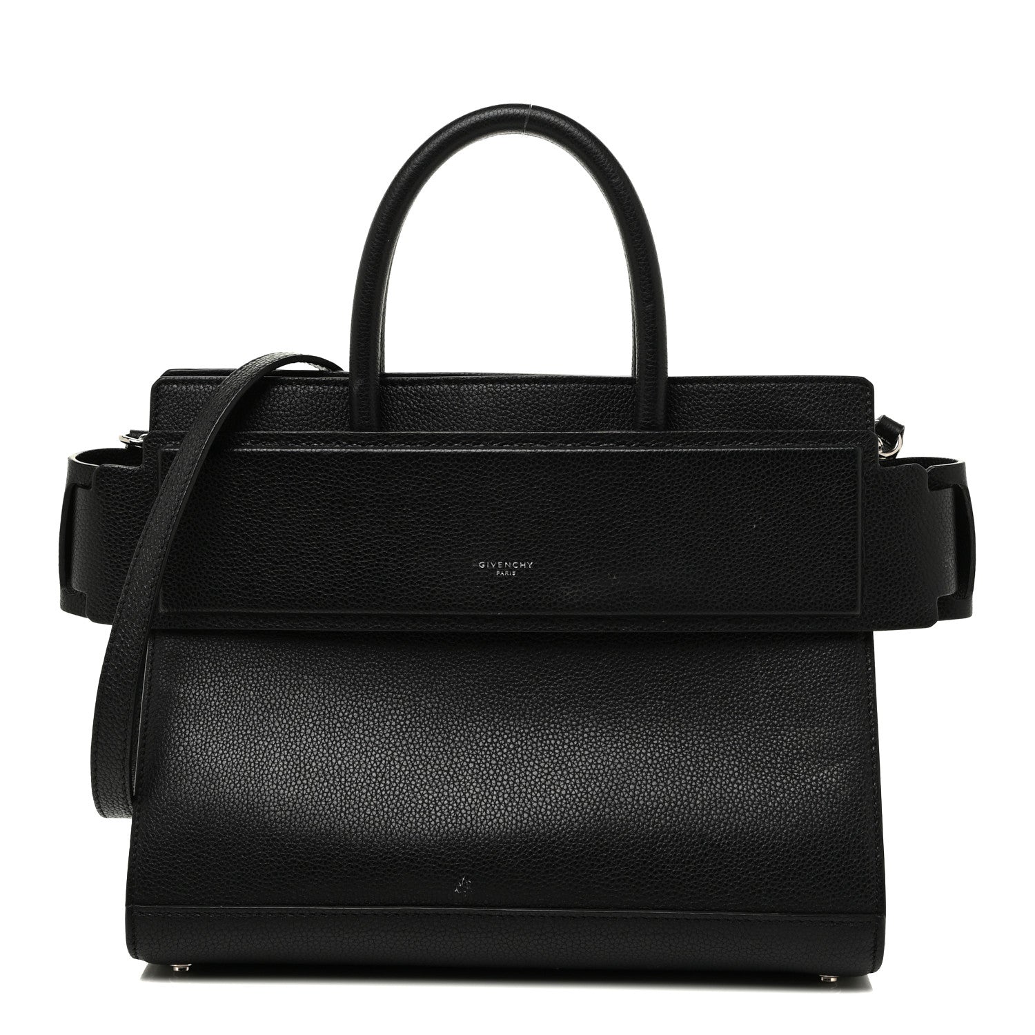 Givenchy Grained Calfskin Small Horizon Satchel Black 1 of 18