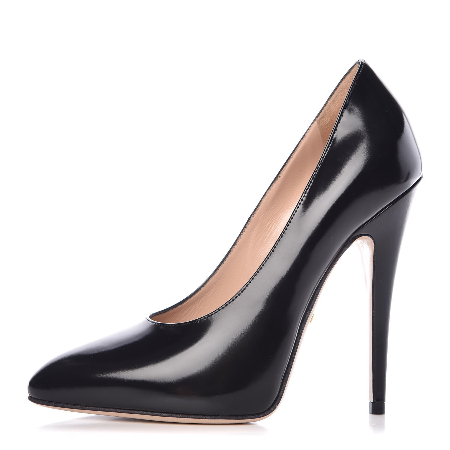 Gucci Polished Calfskin Removable Pearly Bow Elaisa Platform High Heel Pumps 36 Black 2 of 13