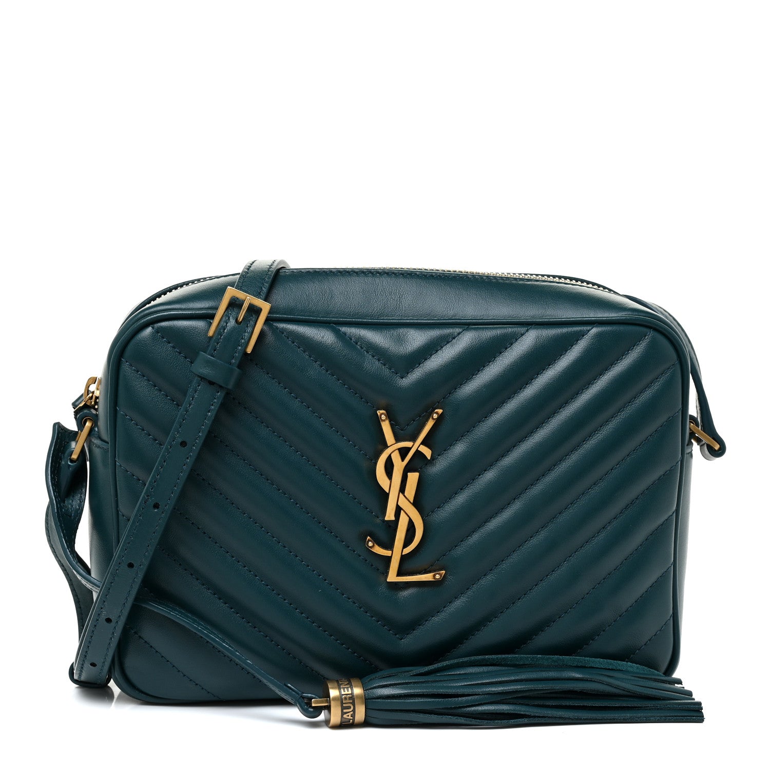 Saint Laurent Calfskin Matelasse Monogram Lou Camera Bag Sea Turquoise 1 of 11