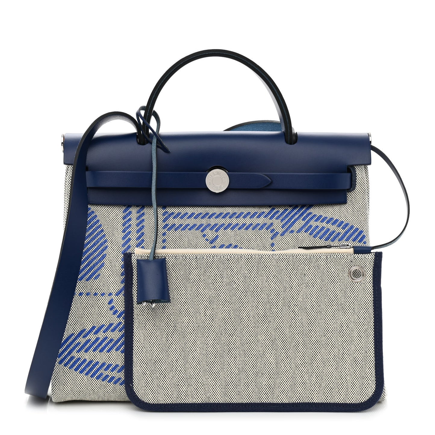 Vache Hunter Toile H Brides de Gala Herbag Zip Retourne 31 PM Bleu De France Ecru Black