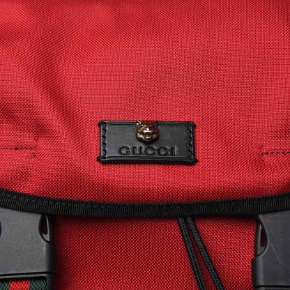 Gucci Techno Canvas Web Double Buckle Backpack Red 10 of 11