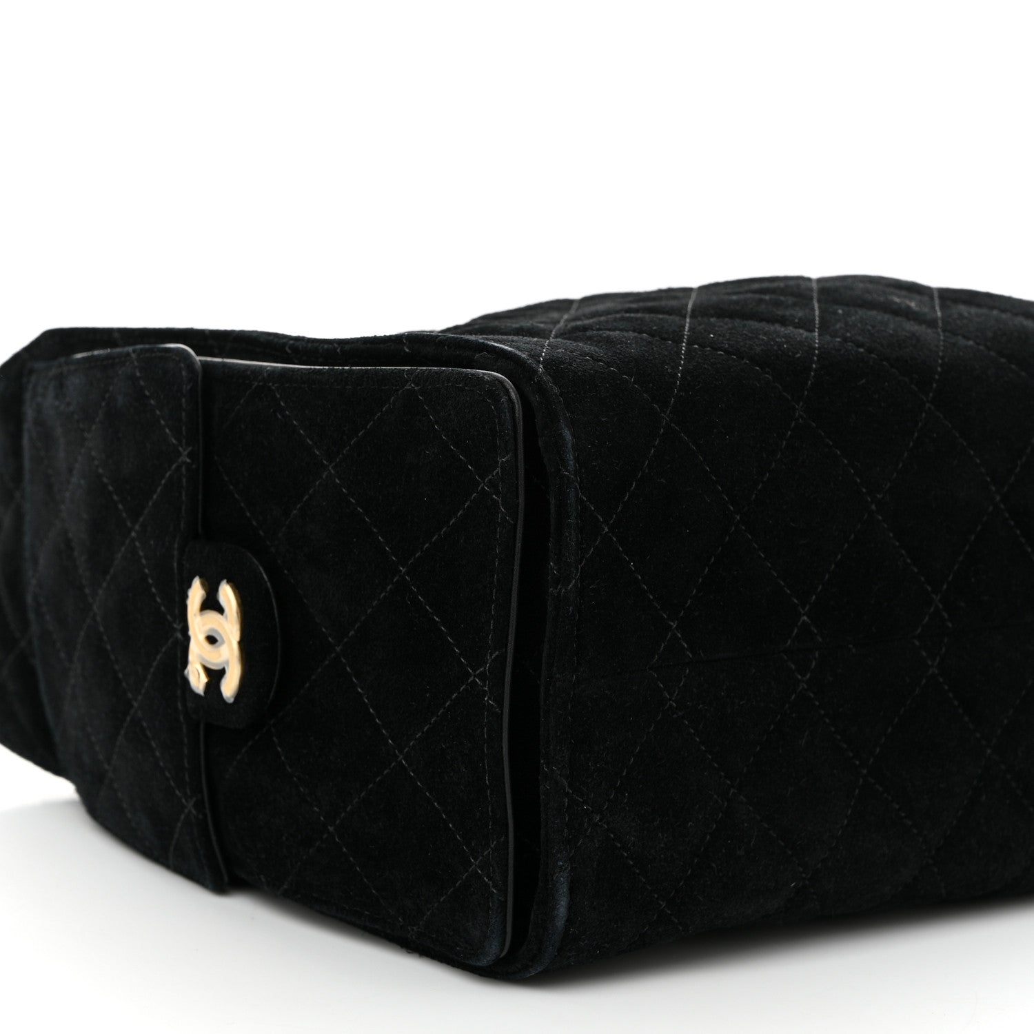 Chanel Suede Quilted Small Chanel 25 Handbag Black 9 of 11