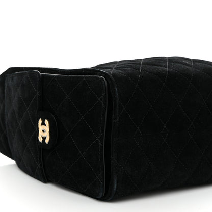 Chanel Suede Quilted Small Chanel 25 Handbag Black 9 of 11