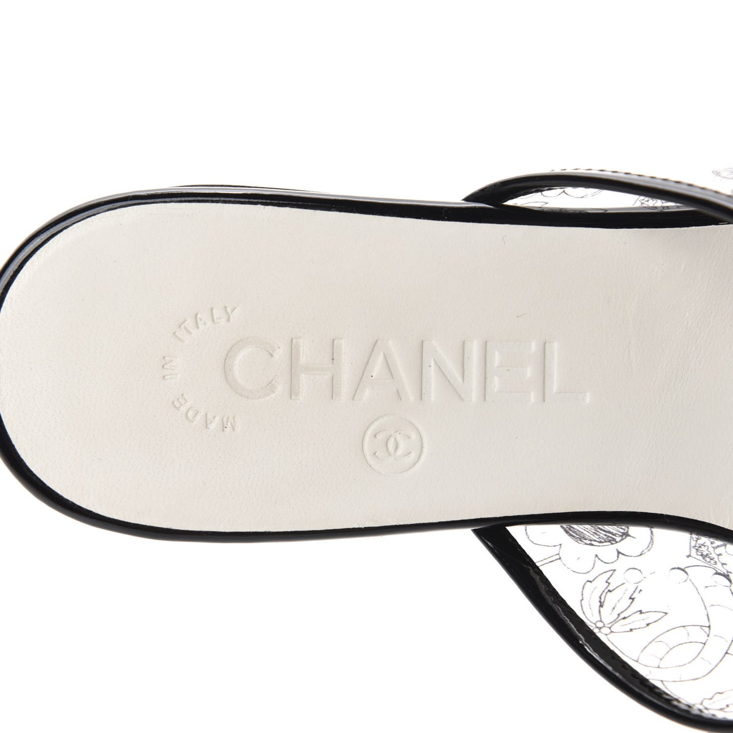 Patent Calfskin PVC Mule 36 Transparent Black