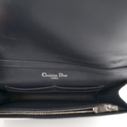 Christian Dior Metallic Patent Micro-Cannage Diorama Wallet on Chain Pouch Silver 5 of 11