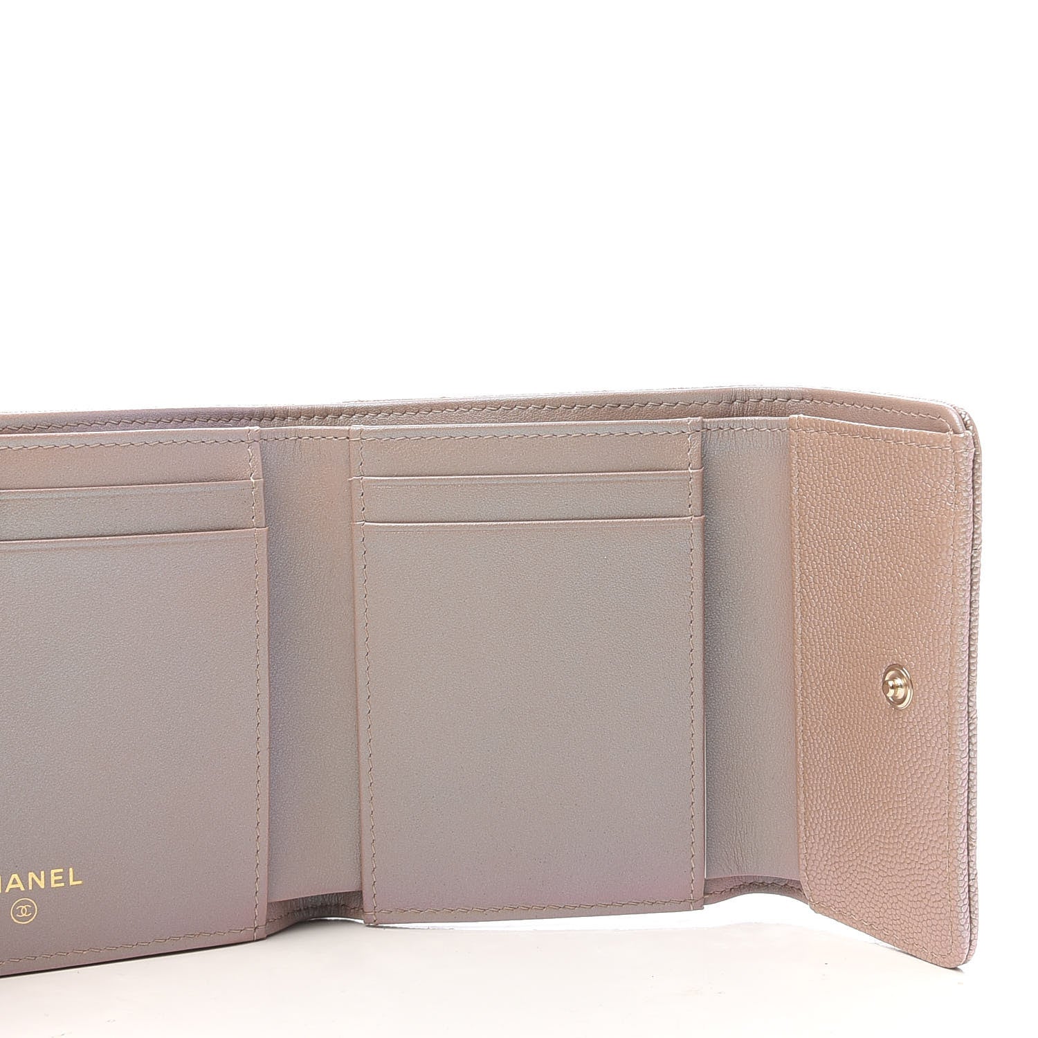 Chanel Iridescent Caviar Quilted Small Flap Wallet Beige 5 of 14