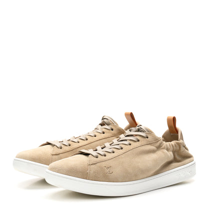 Louis Vuitton Suede Calfskin Mens LV Soft Sneakers 9 Beige 4 of 10