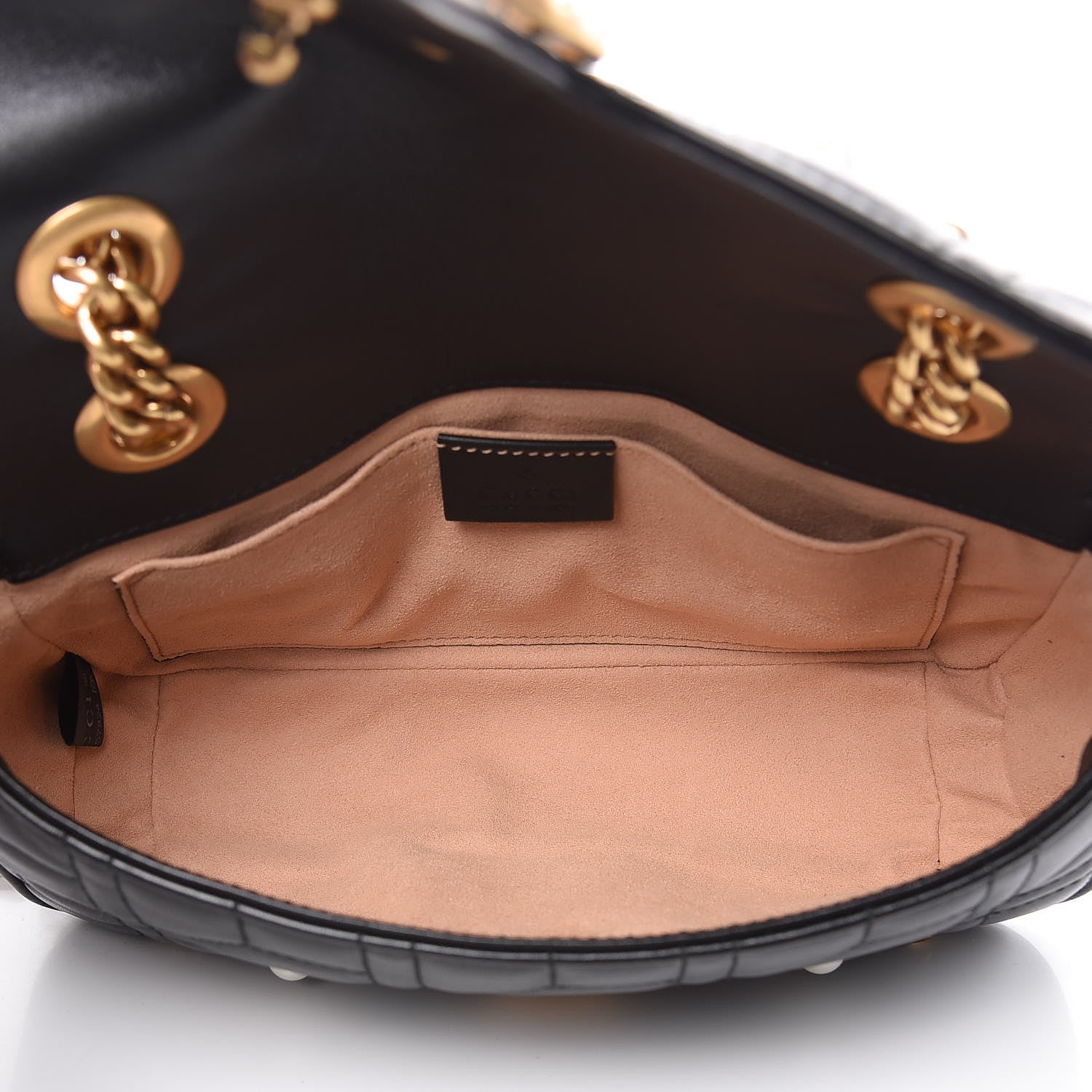 Gucci Calfskin Matelasse Studded Mini Pearly GG Marmont Shoulder Bag Black 7 of 11