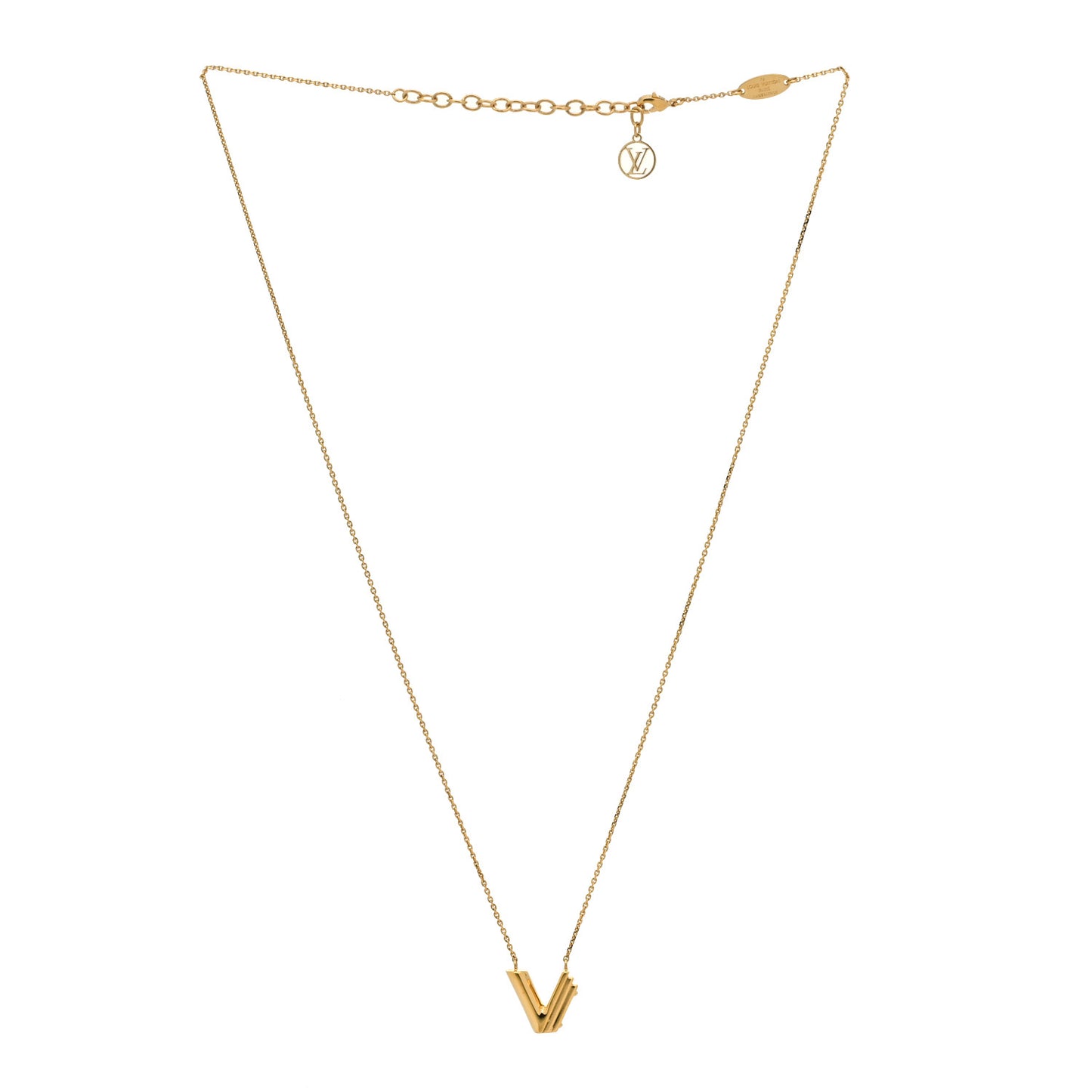 LV And Me Letter V Necklace Gold