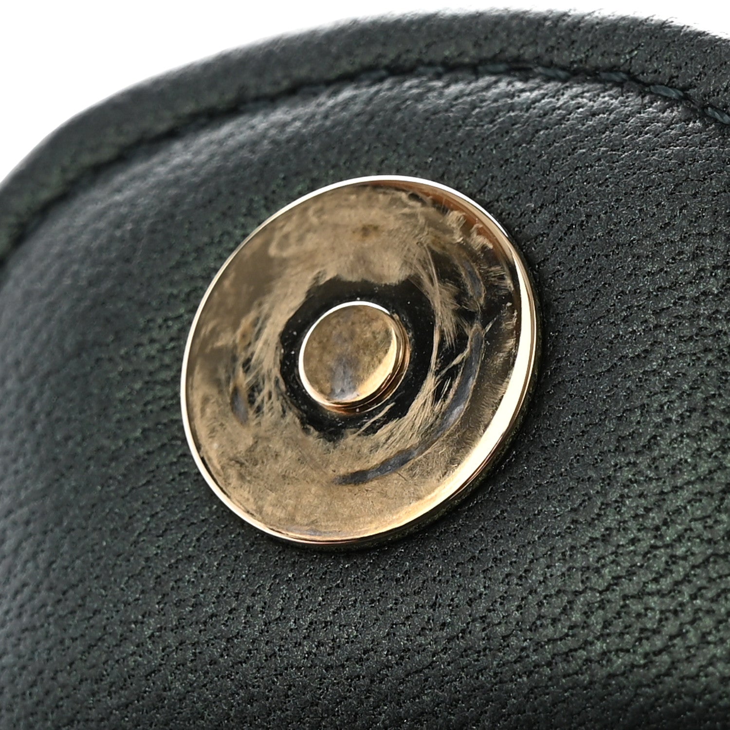 Chanel Iridescent Lambskin Quilted Top Handle Flap Clutch With Chain Dark Green 9 of 13