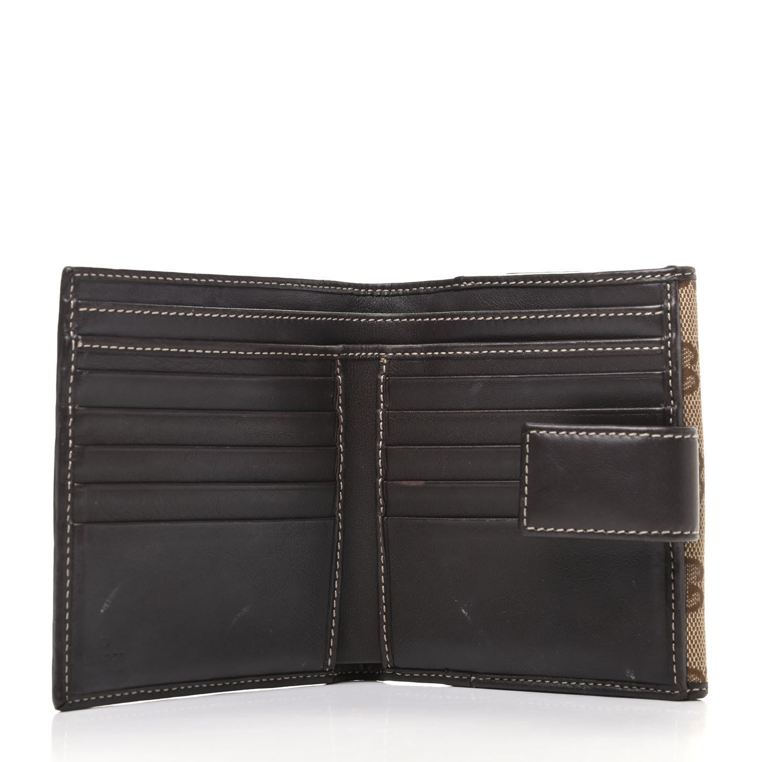 Gucci Monogram Lovely Heart French Flap Wallet Dark Brown 6 of 10
