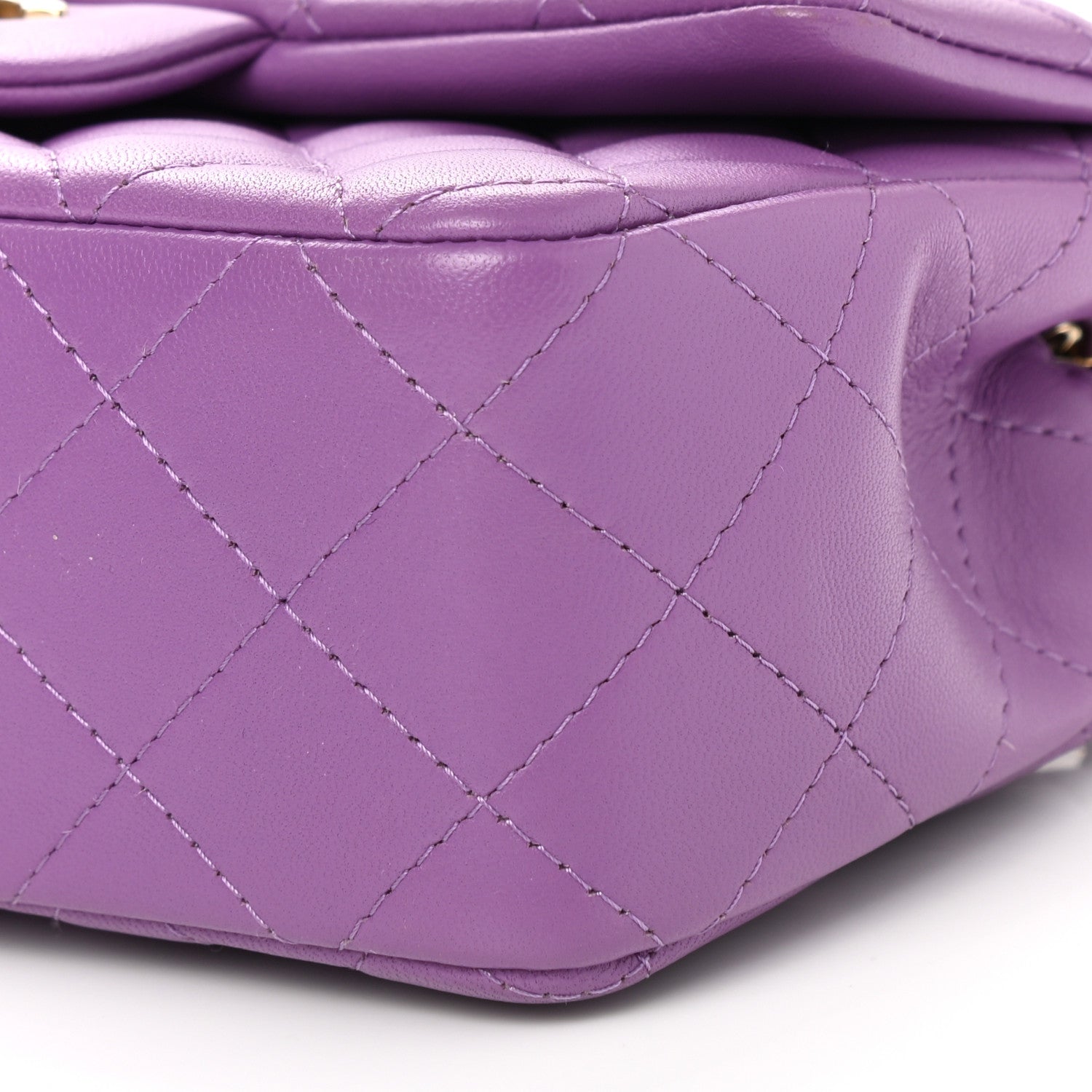 Chanel Lambskin Quilted Mini Rectangular Flap Purple 10 of 11