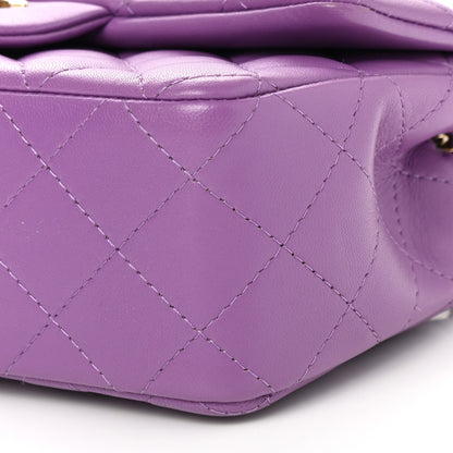 Chanel Lambskin Quilted Mini Rectangular Flap Purple 10 of 11