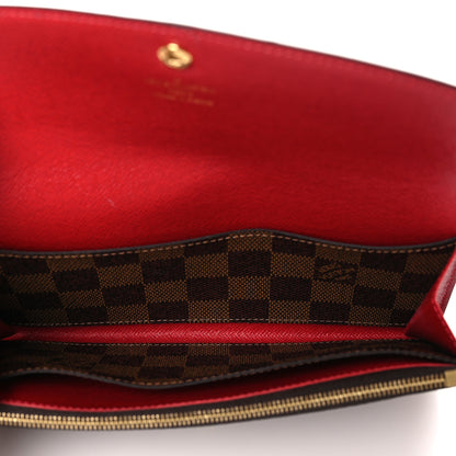 Louis Vuitton Damier Ebene Emilie Wallet Red 5 of 8